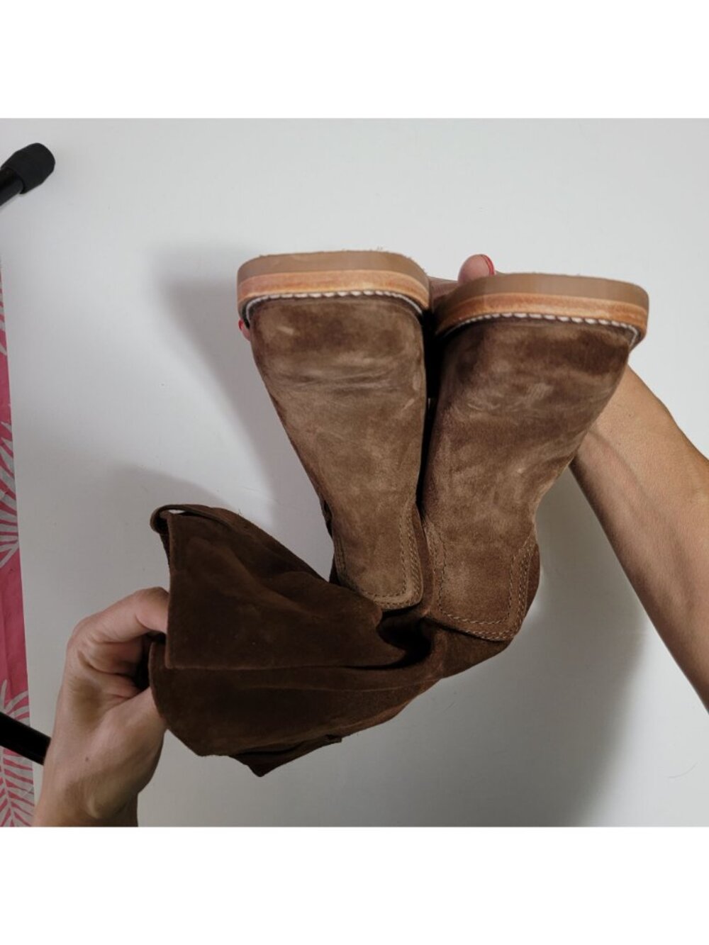 Frye Campus Boots Festival Western Barn Chore Boho Chic Brown Suede Womens 8.5 - Picture 6 of 12